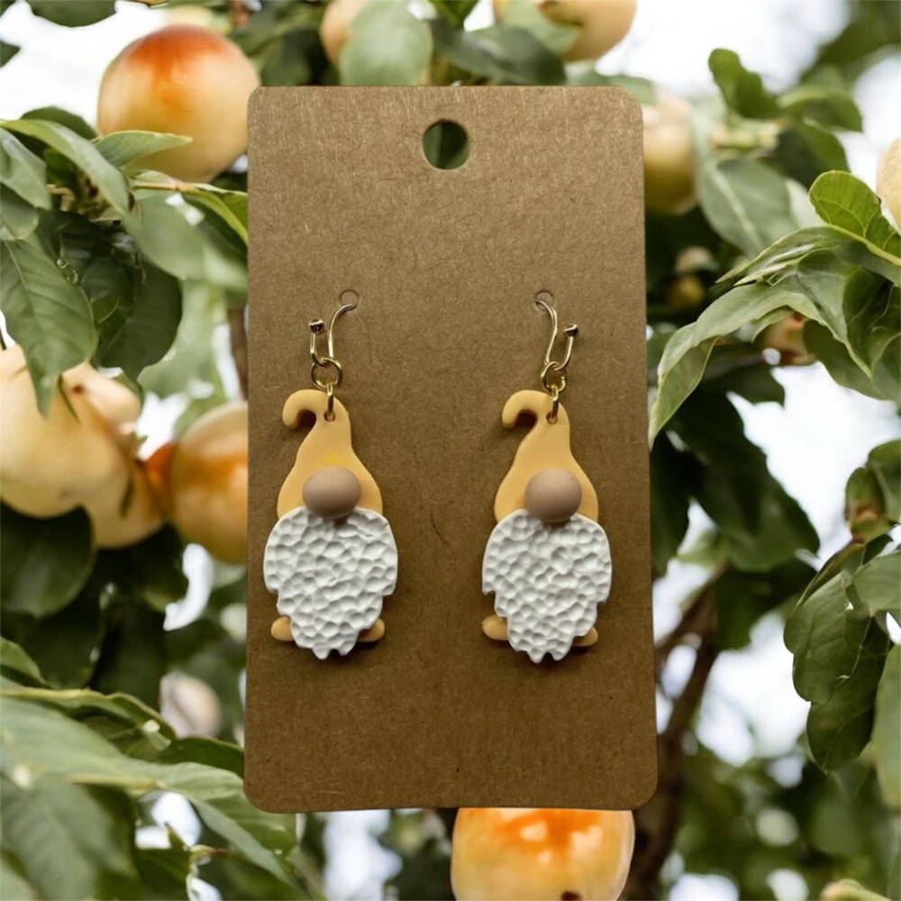Handmade Earrings - Creamy Yellow Gnomies